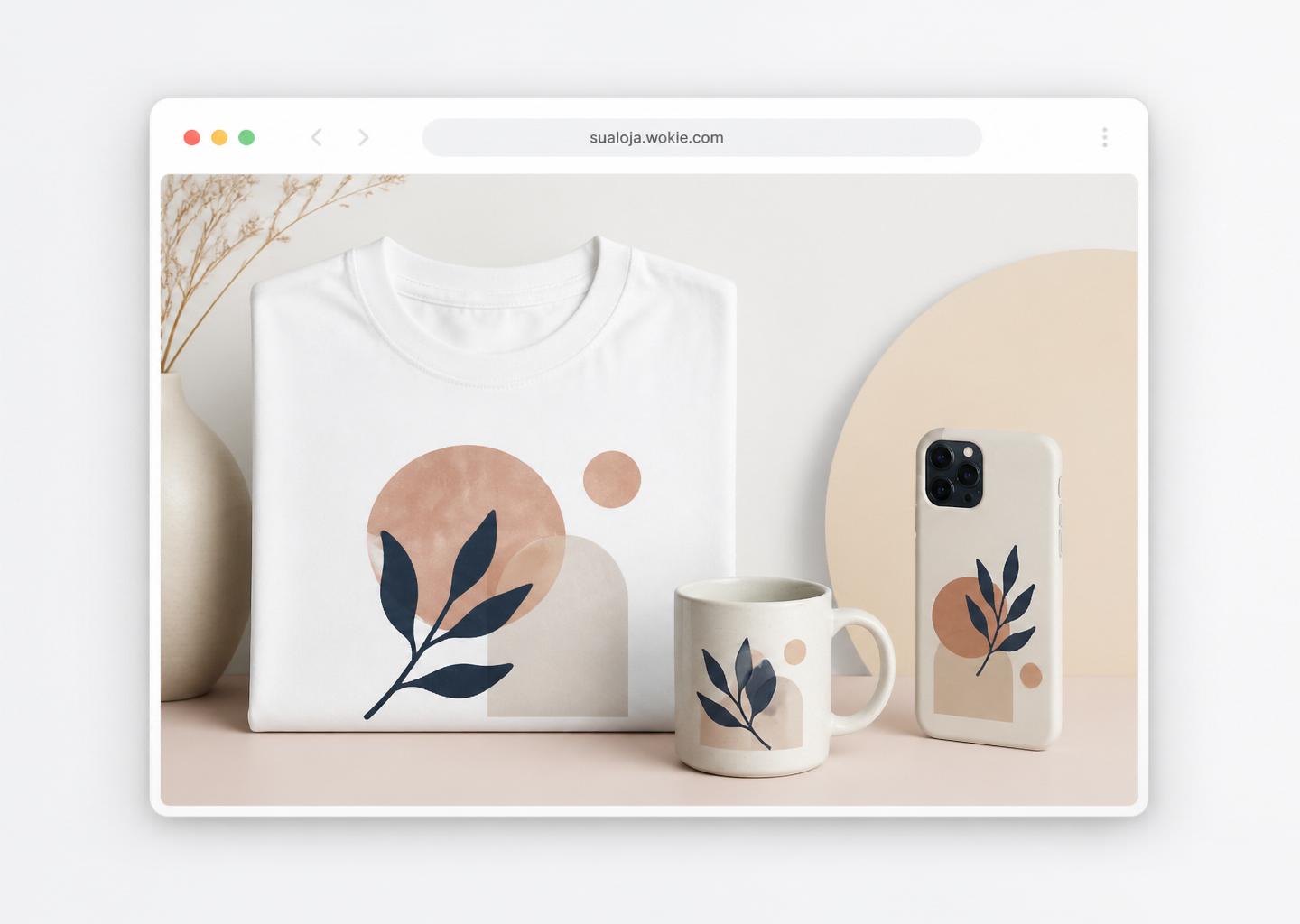 Exemplo de loja Wokie com produtos personalizados